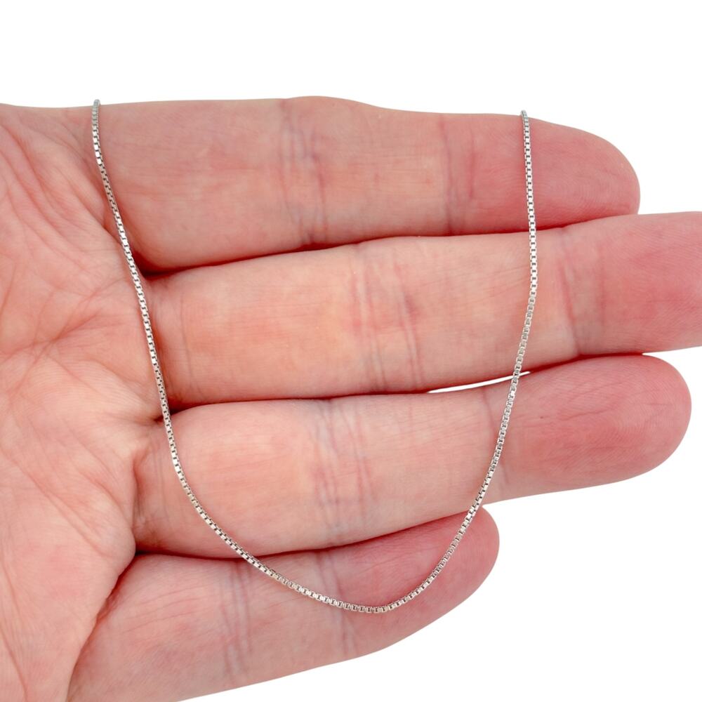 Vintage Sterling Silver 925 Box Chain Necklace 18"-20"